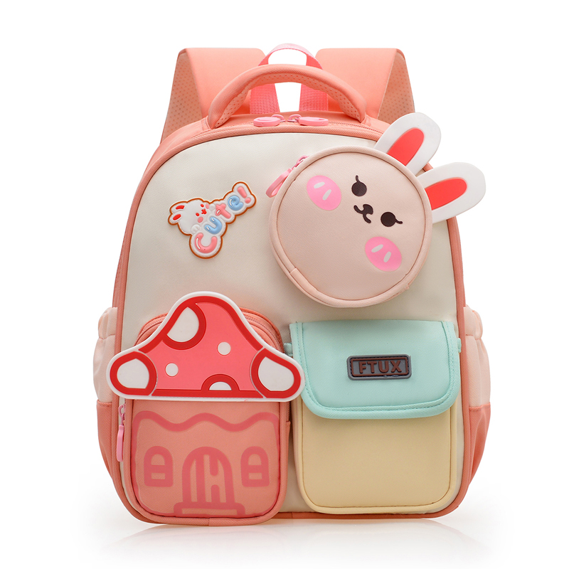 可爱小熊兔子书包幼儿园新款男童女孩4-6岁中大班一年级双肩背包5