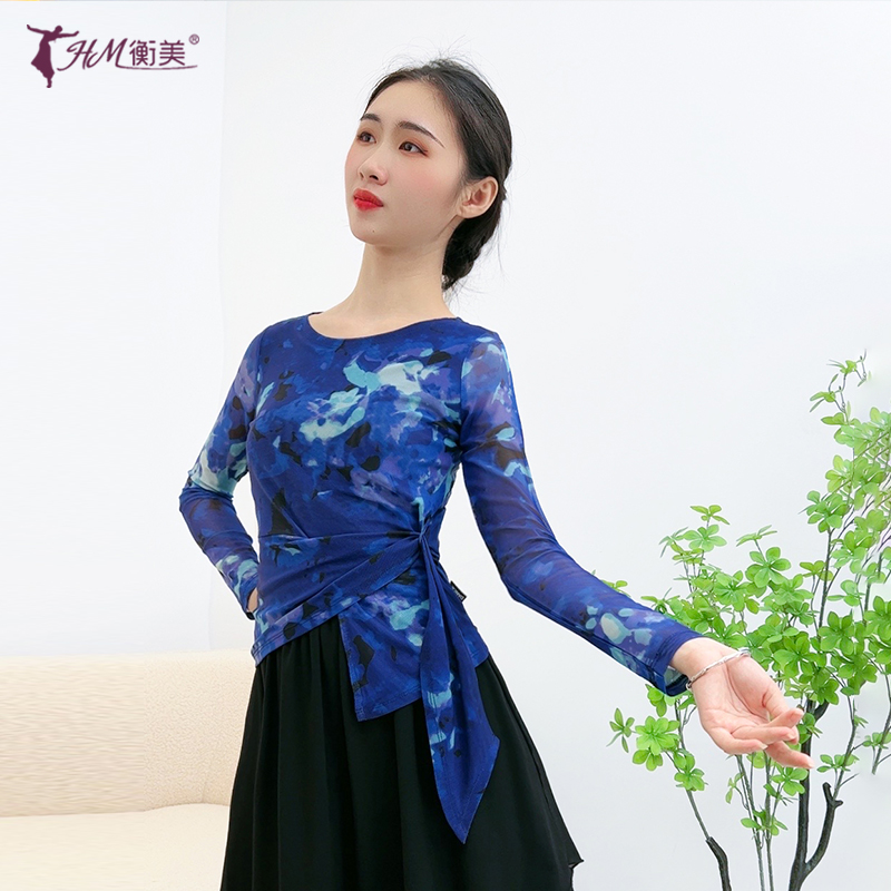 现代舞形体练功服上衣成人身韵纱衣长袖中国古典舞民族舞广场舞服