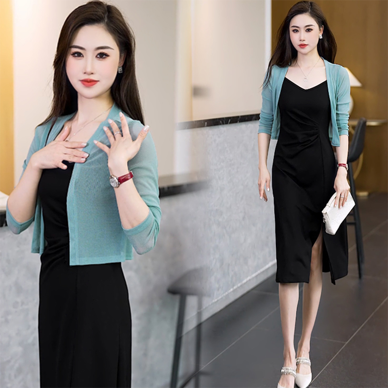 冰丝针织衫女夏季2025新款吊带外搭防晒开衫薄款披肩上衣罩衫外套