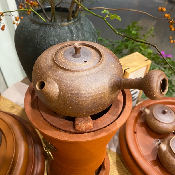 原矿紫金砂陶全手工薄胎砂泥壶陶瓷铫煮水壶450ml碳电通用纯手工