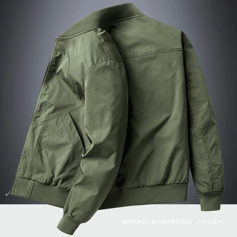 飞行员夹克男春秋季美式休闲防风抗皱免烫耐磨易打理棒球领外套
