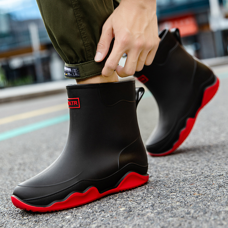 短筒防水雨靴女时尚户外穿百搭防滑雨鞋男情侣水鞋钓鱼洗车胶鞋女