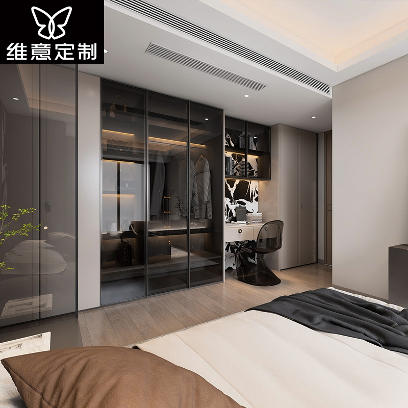 维意定制衣柜家用卧室现代轻奢风衣柜客餐厅电视柜全屋定制