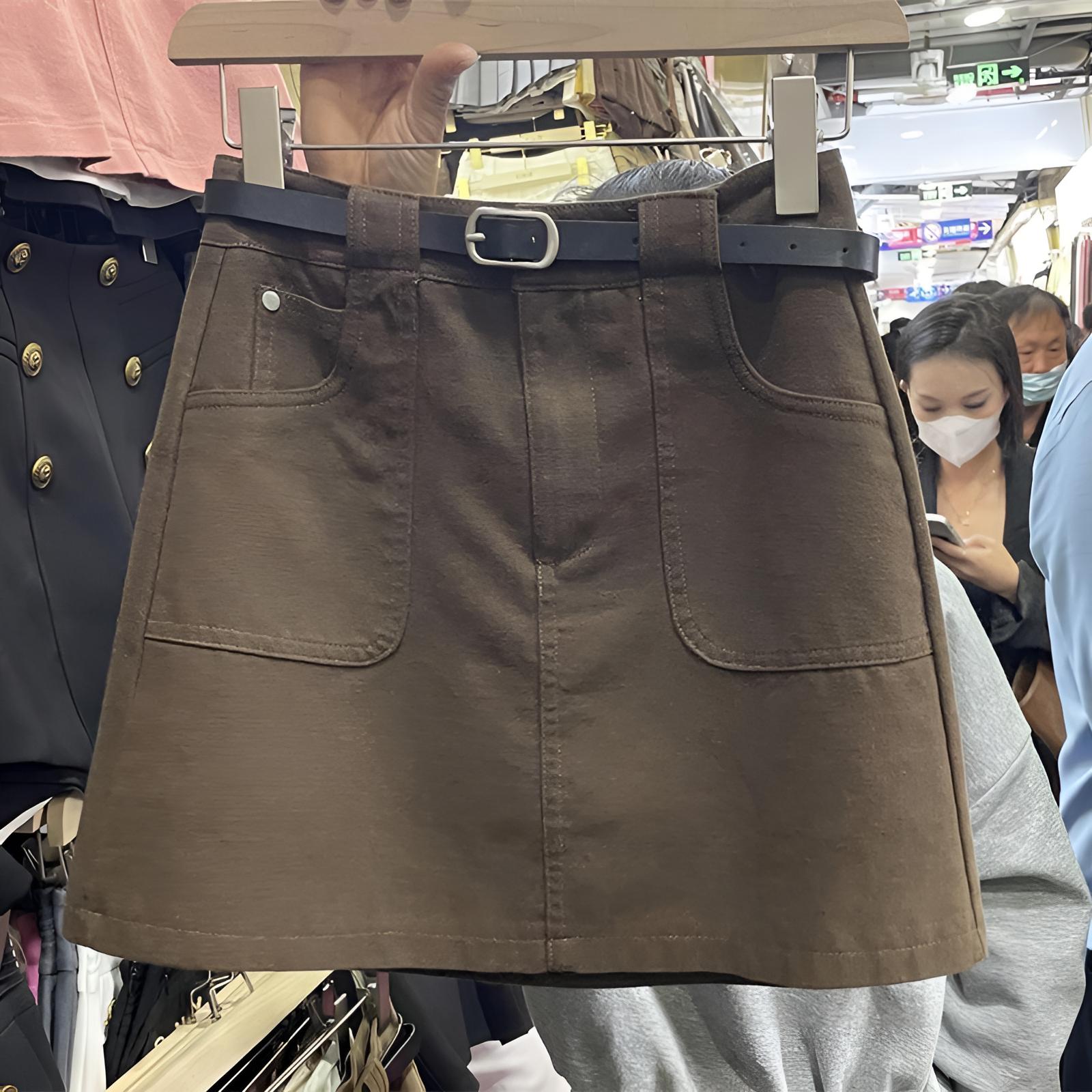 2025春夏新款高腰纯色休闲防走光a字包臀显瘦百搭短裙女半身裙子