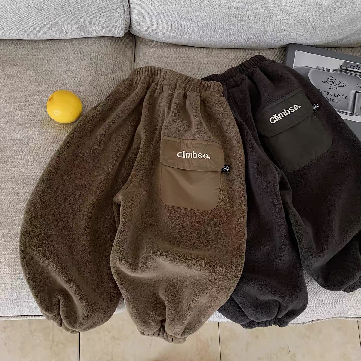 儿童长裤2025秋冬新款男童双面奥粒绒休闲裤宝宝冬季加厚运动卫裤