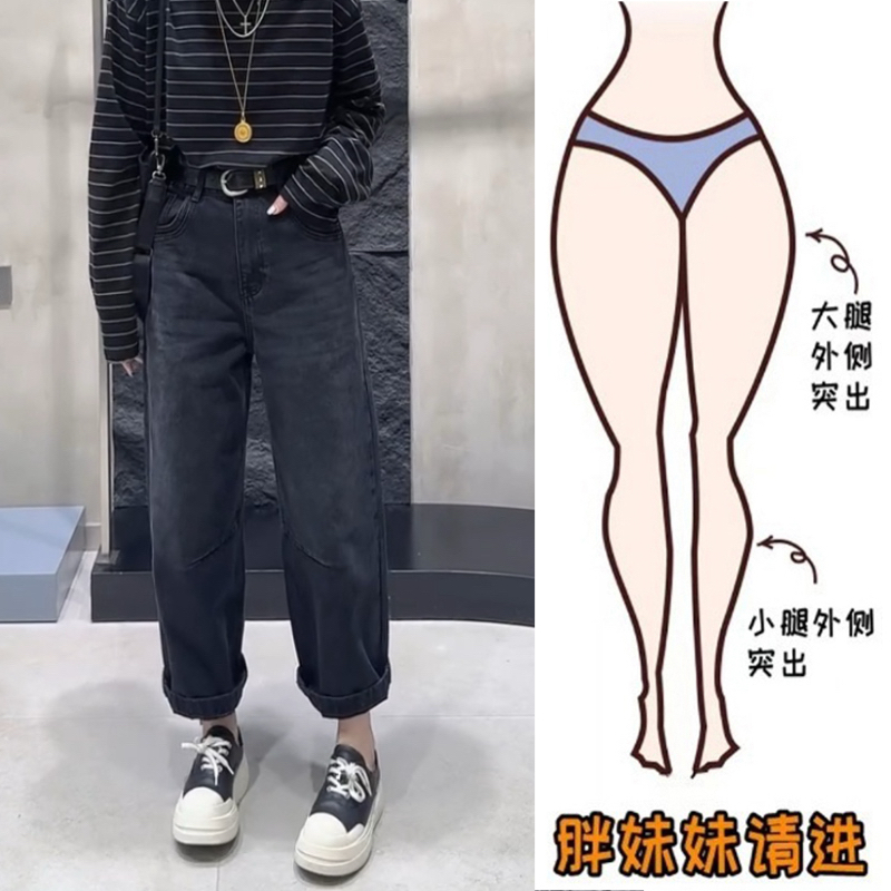 Aimeerosa/艾洛莎简约九分直筒牛仔裤2025秋季新款时尚减龄显瘦裤