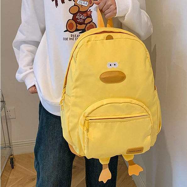 ins大容量书包小学生日系卡通超萌可爱鸭子小鸡双肩包儿童背包JY