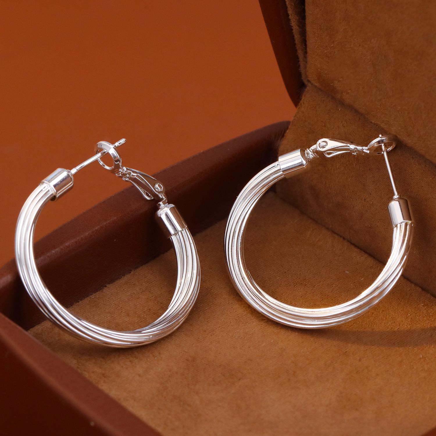 铜合金锆石耳饰 轻奢高级感素圈大耳圈耳环耳饰女小众设计感简约