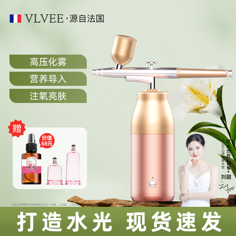 法国VLVEE补水注氧仪美容仪水氧高压手持便携式喷雾护肤档位可调