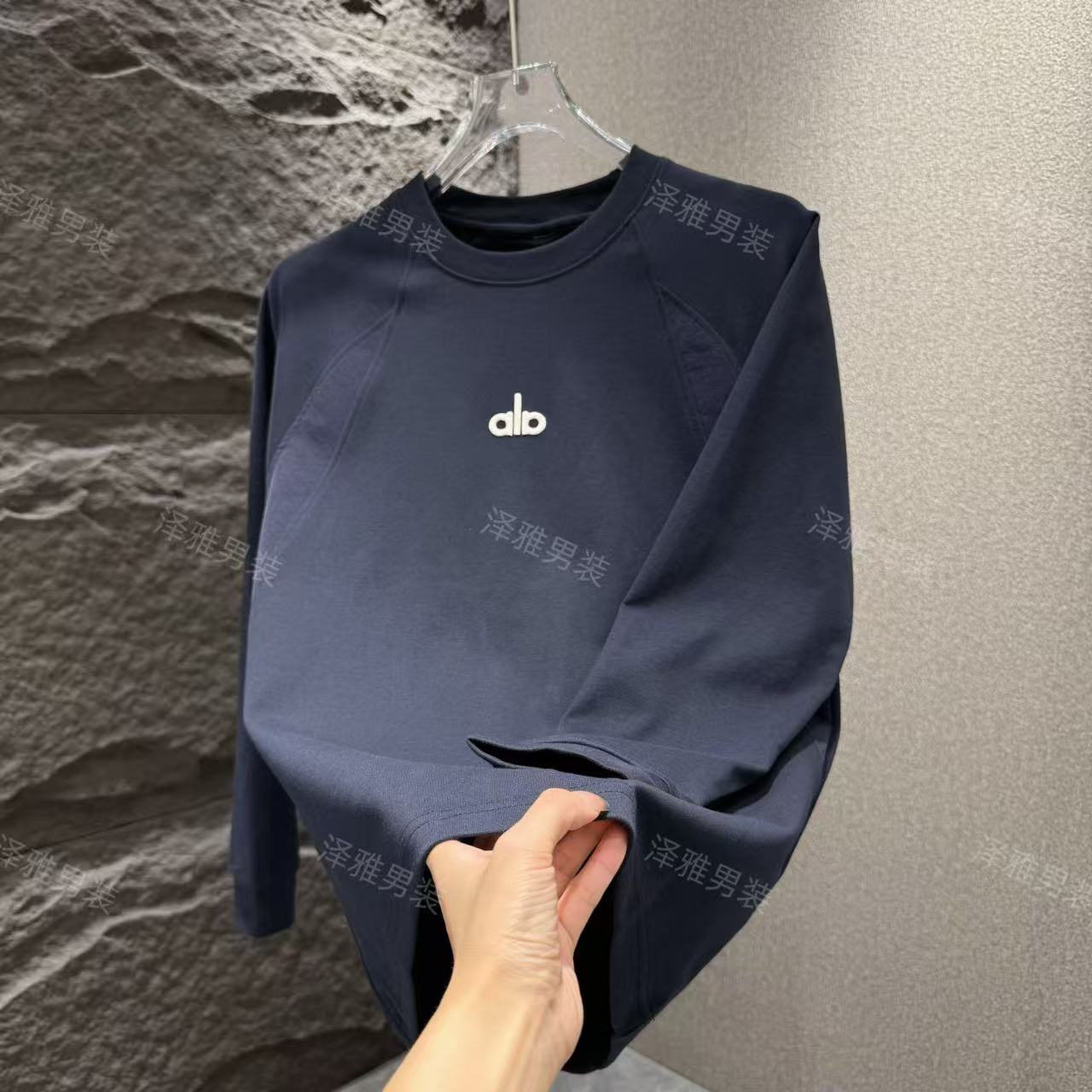 （原版）（单/加绒）秋季男士新款时尚简约休闲百搭拼接圆领卫衣1653