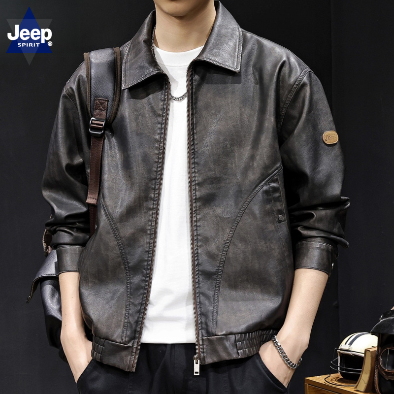 美式复古2025新款皮衣男士外套春秋款大码休闲机车风夹克高端潮牌