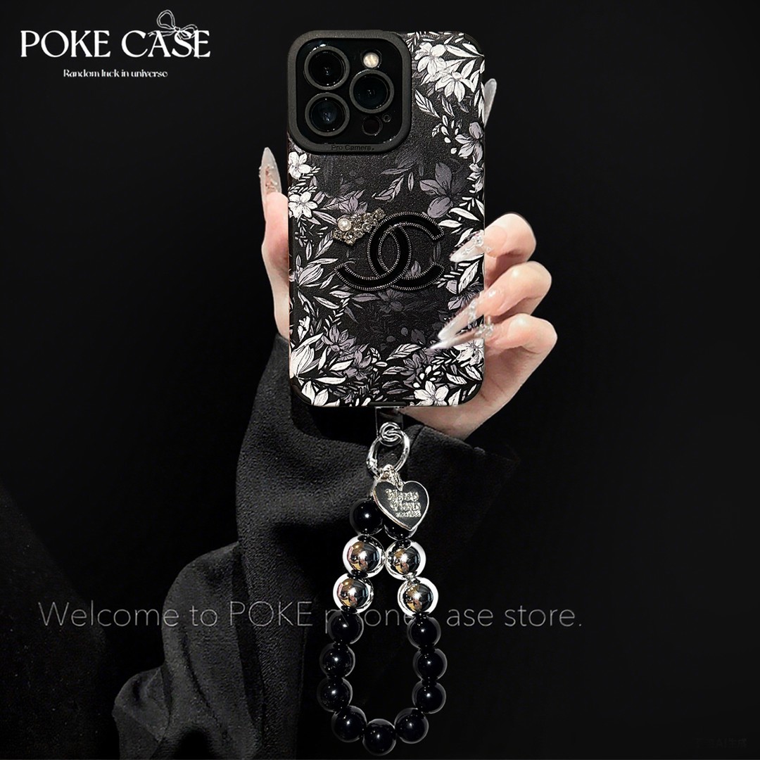 轻奢瞳眼翻毛皮花洞适用苹果16华为vivo小米oppo手链手机壳女