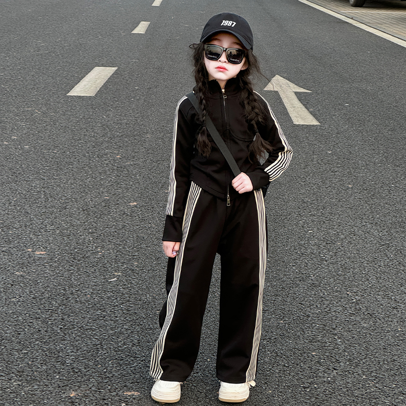 女童春秋套装2025新款洋气大童休闲外套6-12岁秋装儿童运动两件套