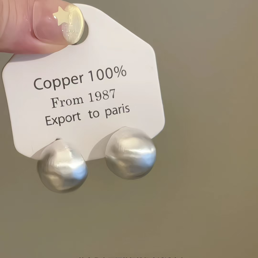 合金耳饰 银色金属拉丝耳钉女爆款小众独特耳环轻奢高级气质耳饰