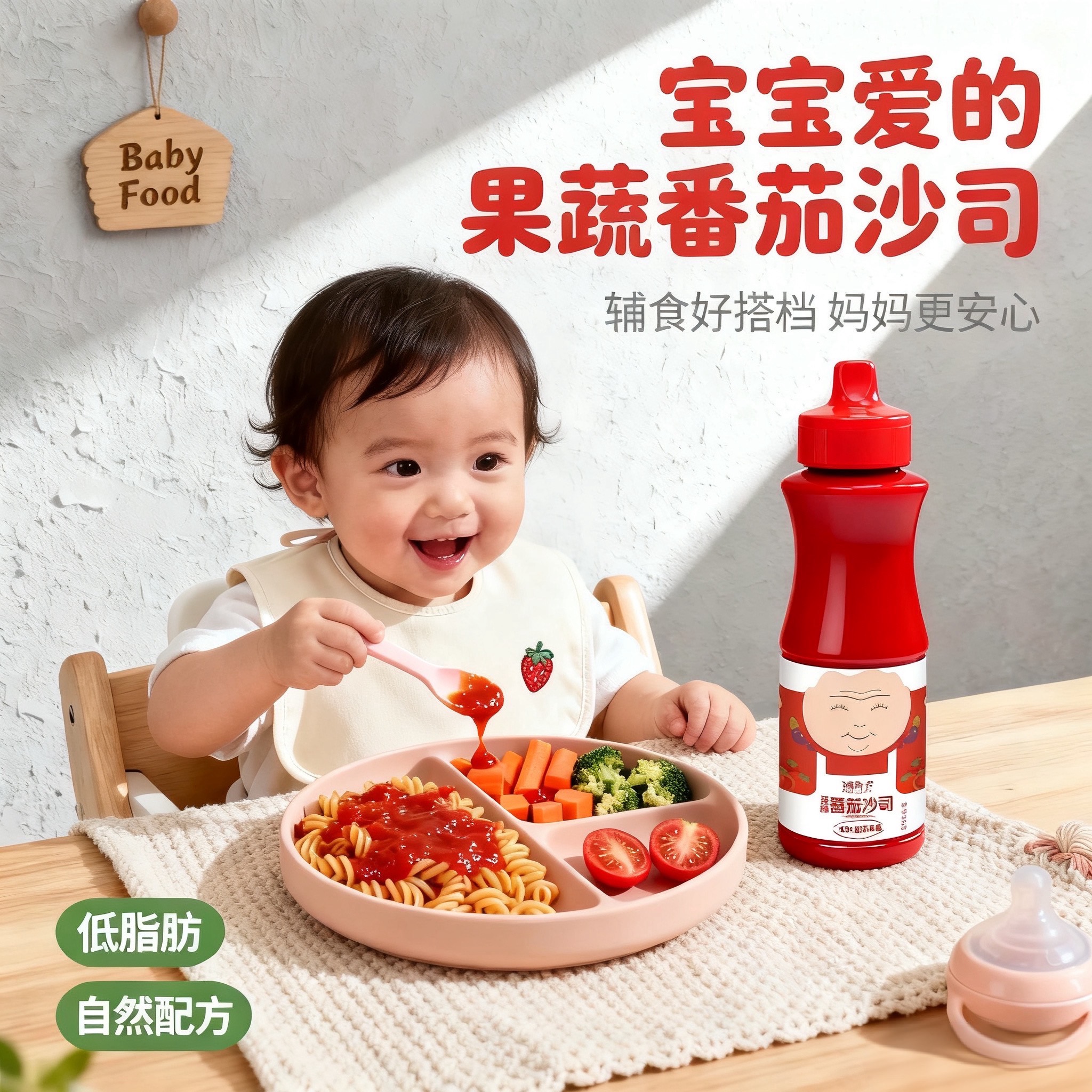 洞野君新疆番茄酵母蛋白番茄酱儿童酸甜意面酱低脂炸鸡手抓饼酱料