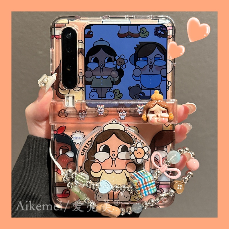 适用华为purax典藏版折叠屏手机壳pocket2哭娃旋转摇摇乐磁吸支架