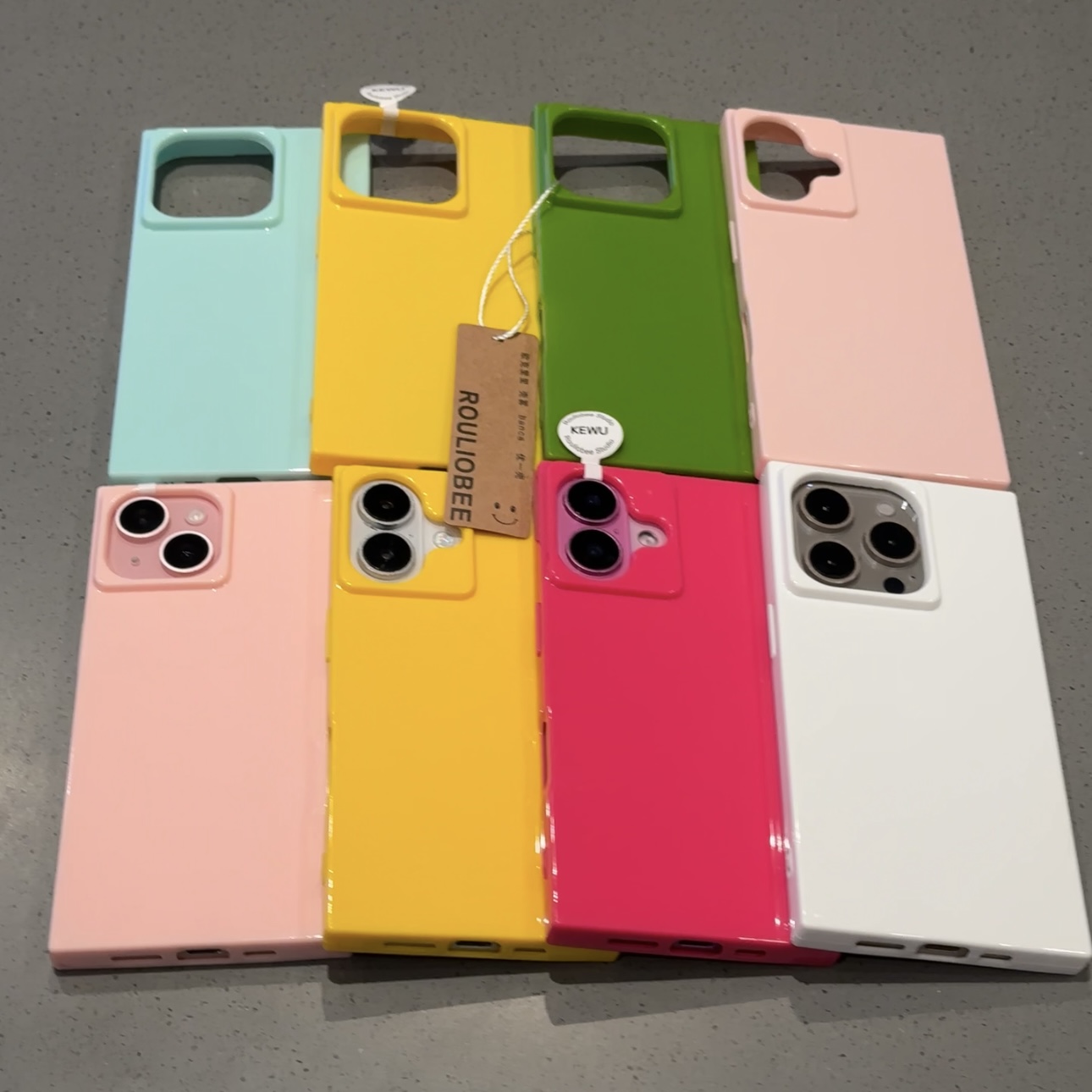 BANCA简约纯色冰晶方块适用苹果16promax手机壳14/15高级13/1211