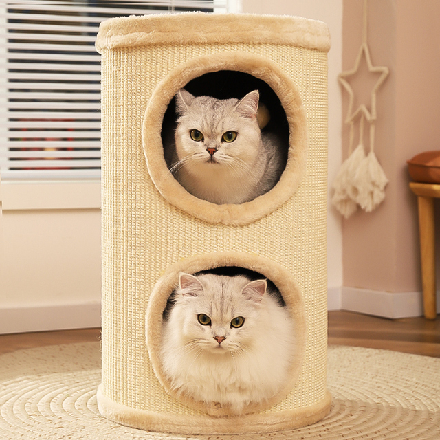 猫爬架猫窝猫树一体猫咪别墅树洞猫窝封闭式猫屋双层猫抓板剑麻桶