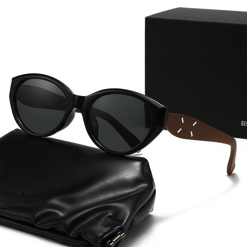 2025新款太阳镜偏光仿木纹腿猫眼小框墨镜时尚小百搭潮男士高级感