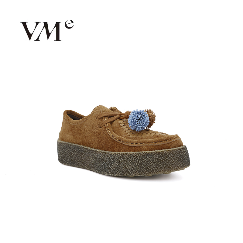 VME/舞魅VME/舞魅秋季复古百搭低帮圆头系带时尚休闲鞋VS25C6933