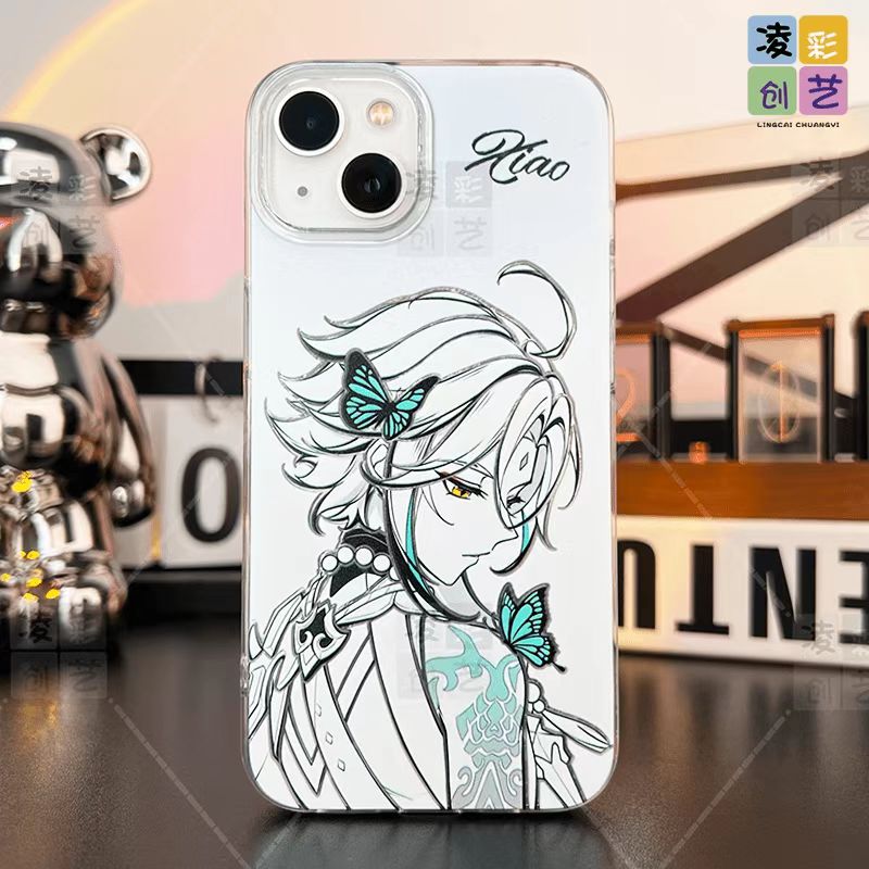 凌彩创艺适用于苹果16小米华为一加原神蝴蝶芙宁娜大孔IMD羽纱壳