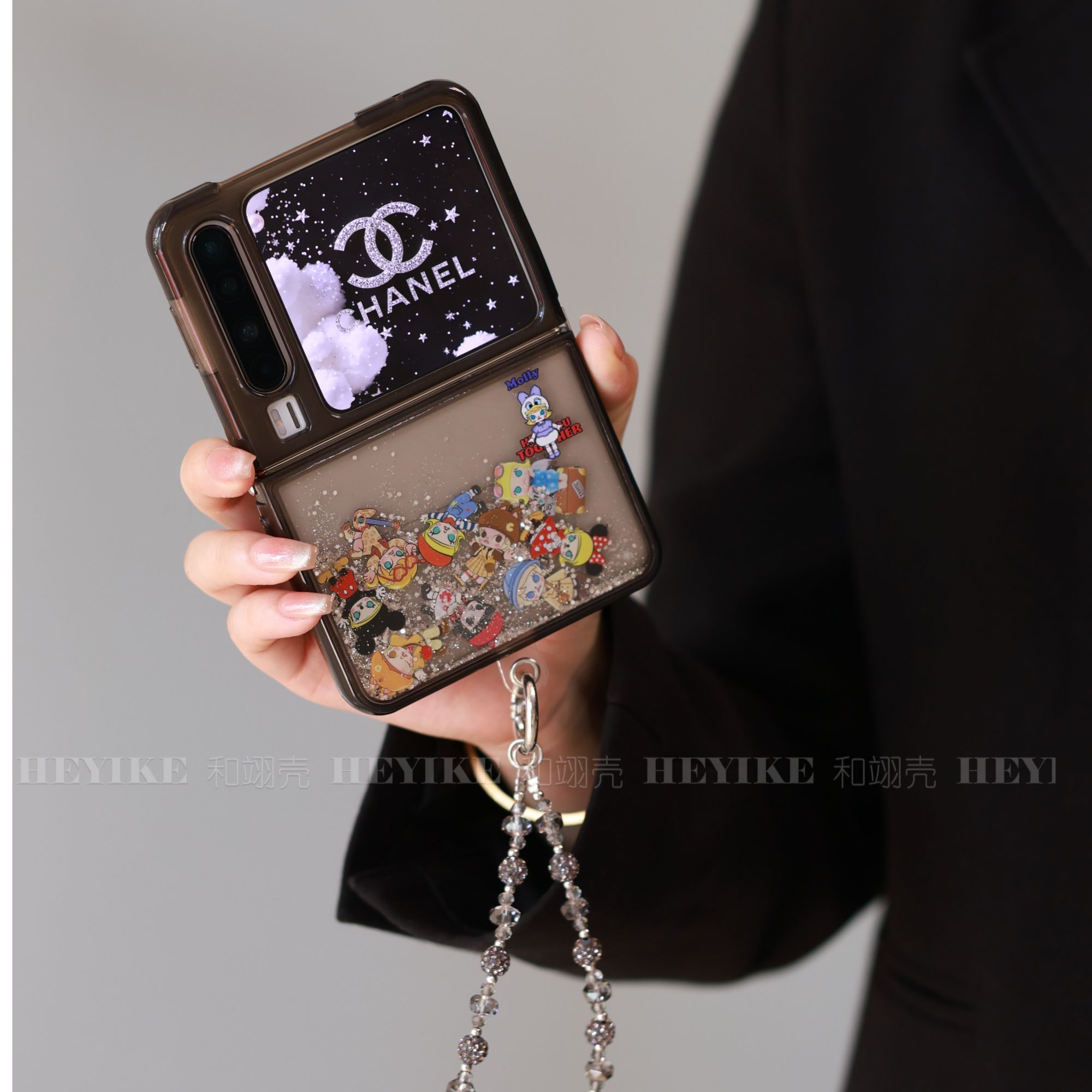 潮牌茉莉流沙透明适用华为purax手机壳典藏版荣耀网红pocket2防摔