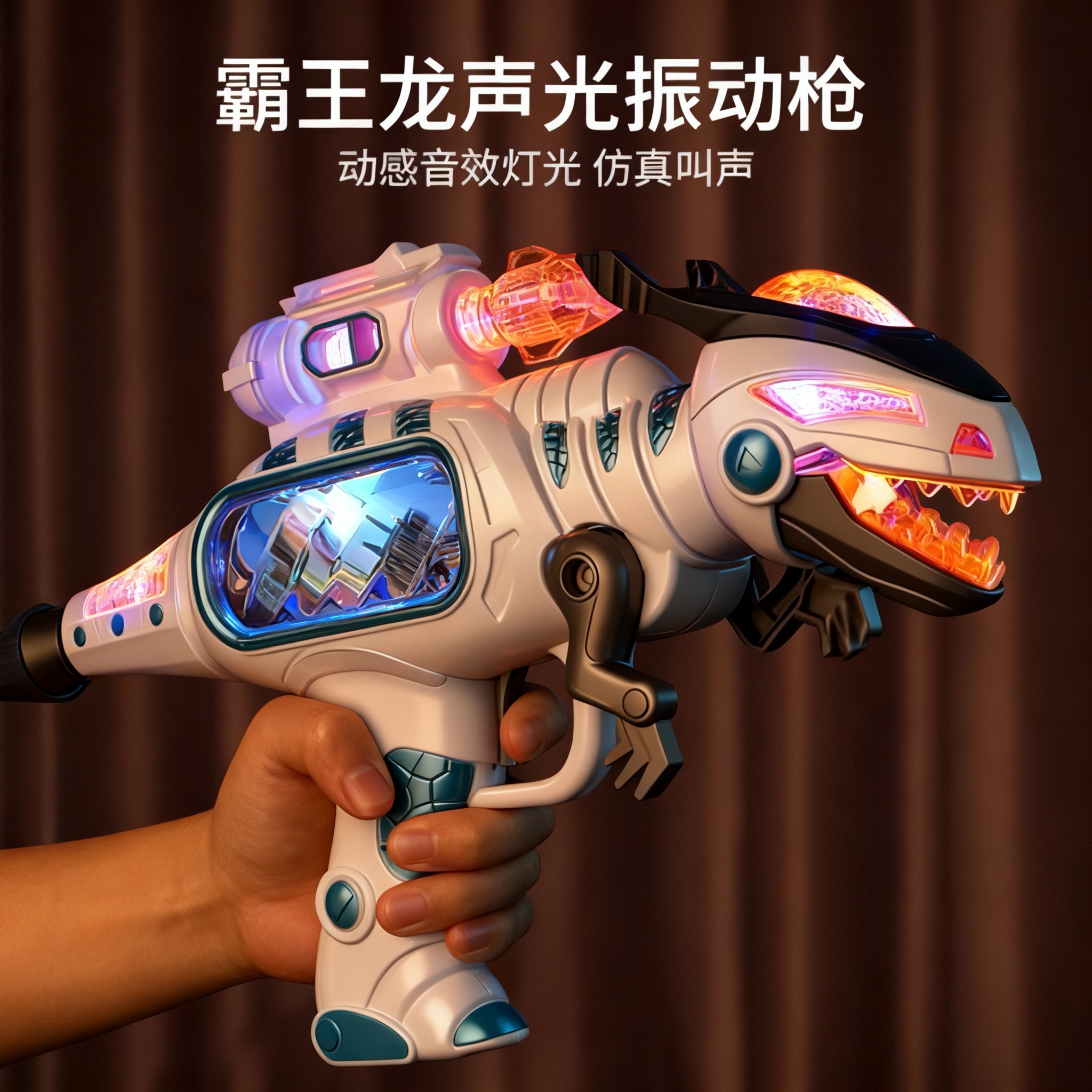 玩具枪小男孩儿童恐龙电动声光冲锋宝宝恐龙枪音乐孩子2一3岁益智