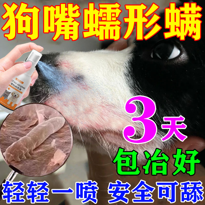 狗狗蠕形螨驱虫专用狗螨虫疥螨耳螨专用皮肤瘙痒脱毛嘴巴发红喷雾