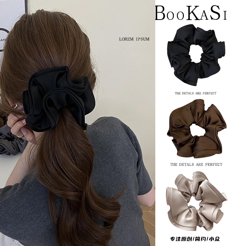 「云舒」简约氛围感大号木耳边大肠发圈法式发饰头花C-32