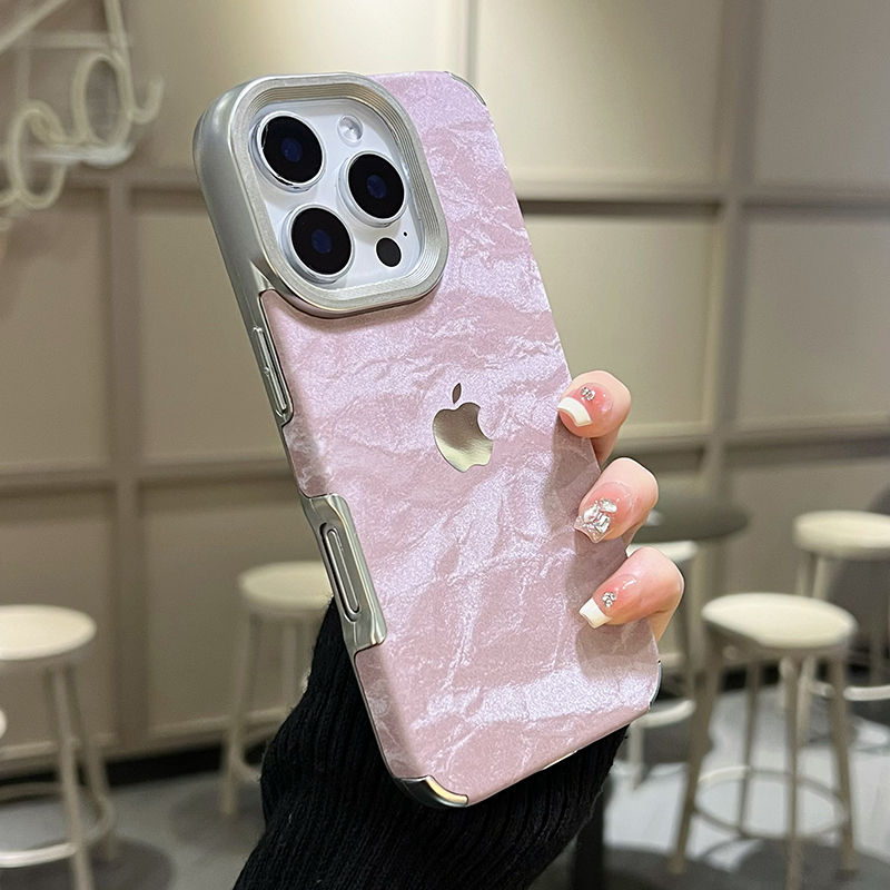 电镀绒布雪山纹适用iPhone16promax苹果17手机壳14高级感13创意15