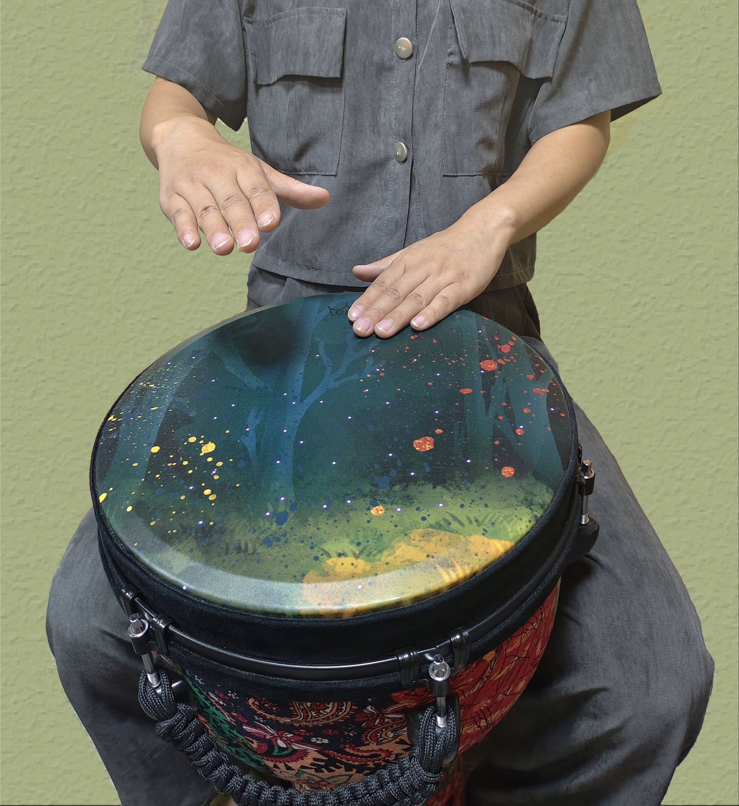 一步到位进口成人专业12寸机械螺母调音非洲鼓演奏打击乐器手鼓