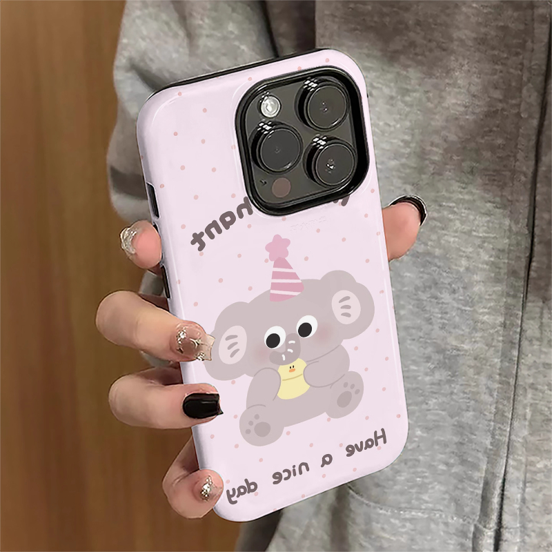 小鸭小象适用苹果16手机壳新款华为vivo菲林二合一小米15oppo防摔