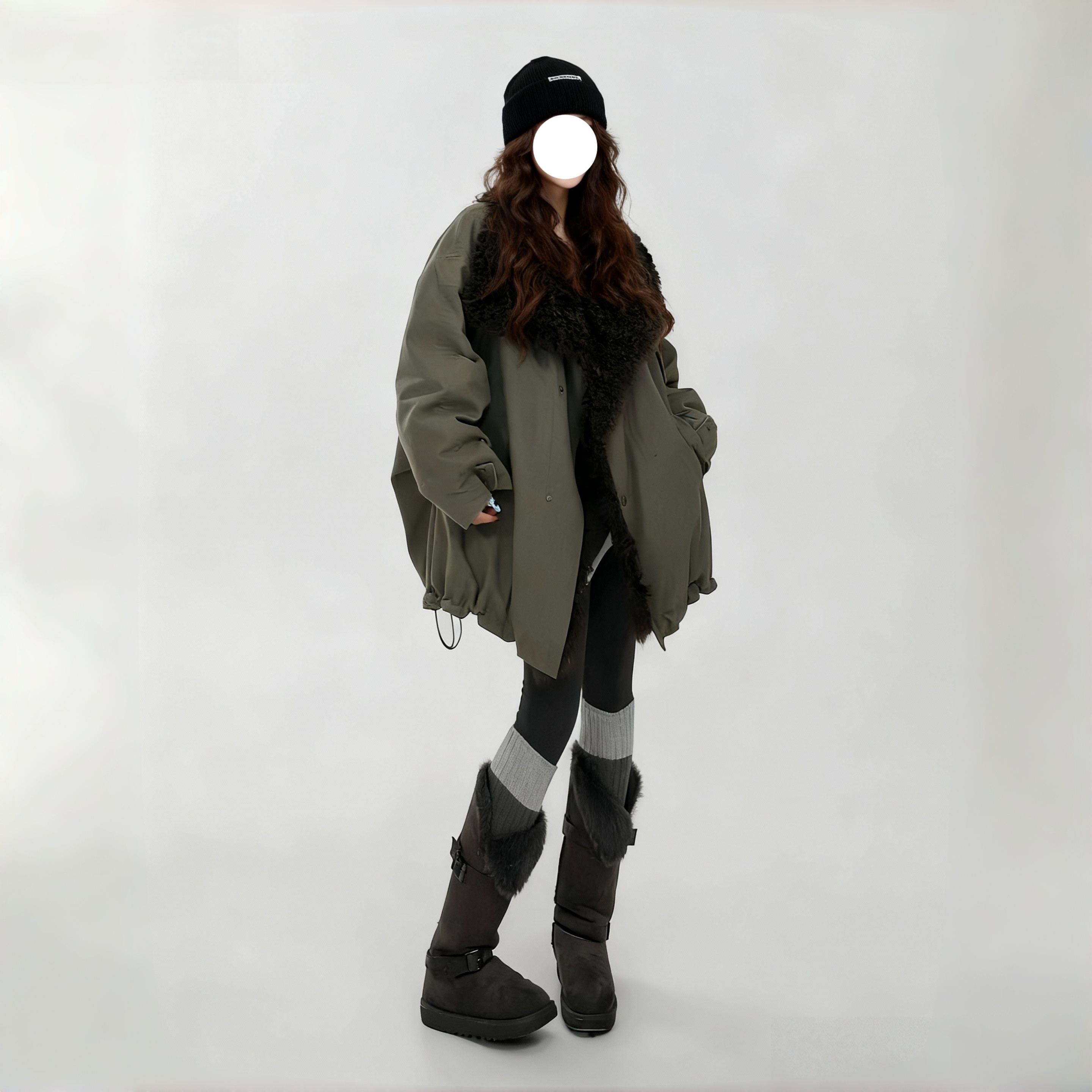 【星星】“女明星”  设计师款皮毛一体皮草鹅绒服90%中长款百搭时尚