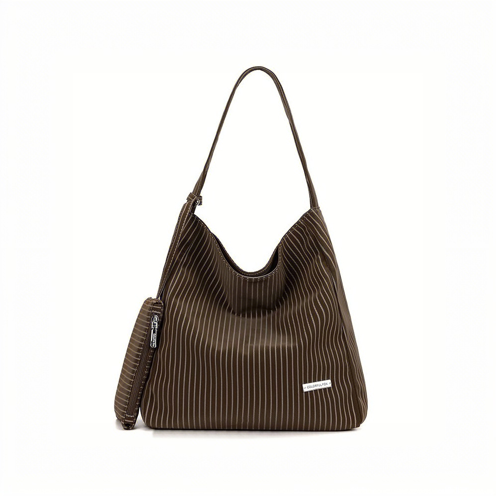 ColorfulFox单肩包条纹托特包文包包女款爆款女款套色单肩托特包