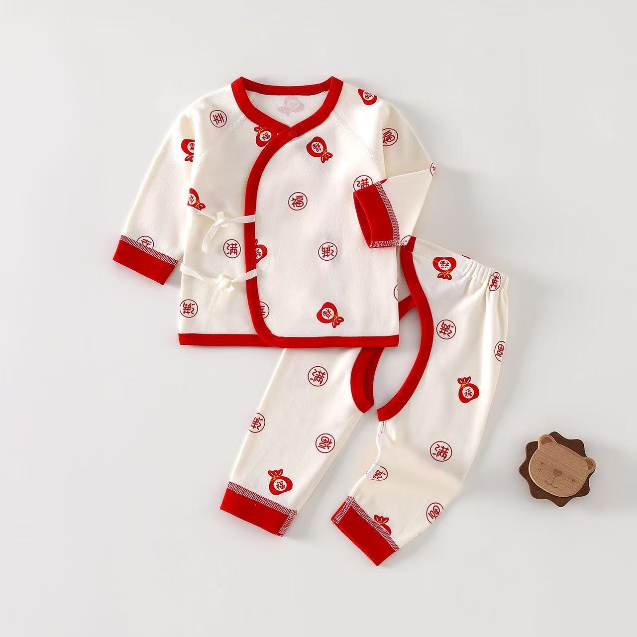 【拍2套送胎帽】四季新生儿婴幼儿衣服纯棉A类无骨新生儿衣服