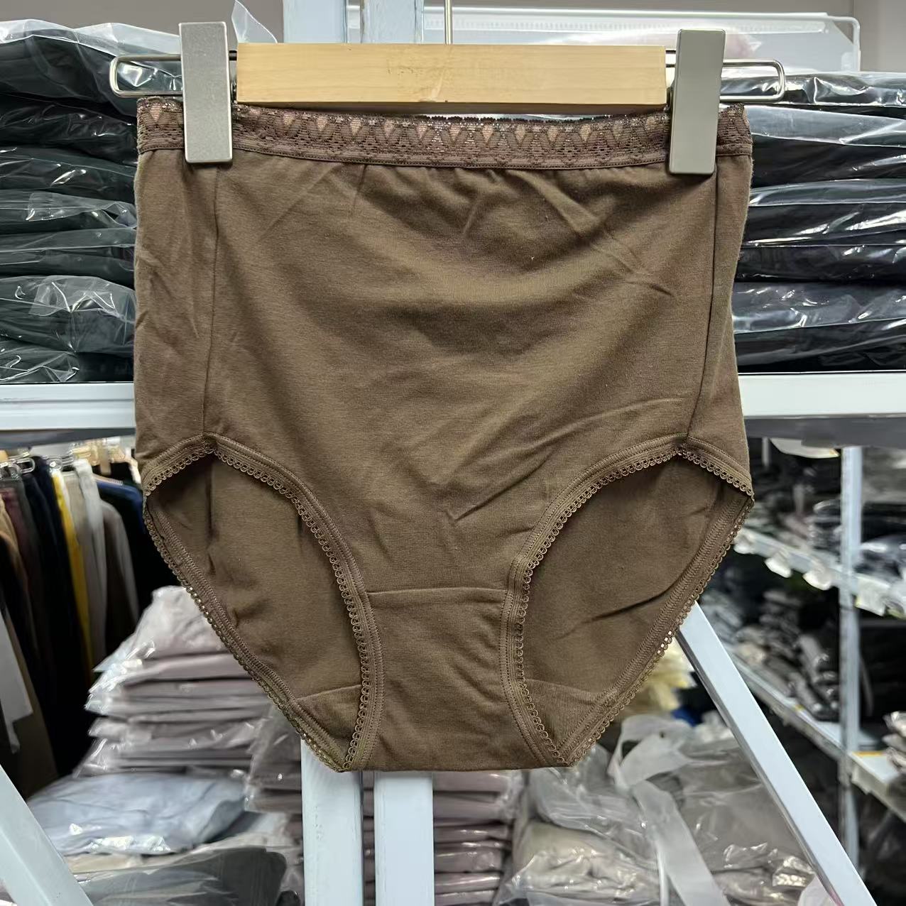 福惜 日单透气成人平角裤高腰女三角内裤打底内裤蕾丝度假风