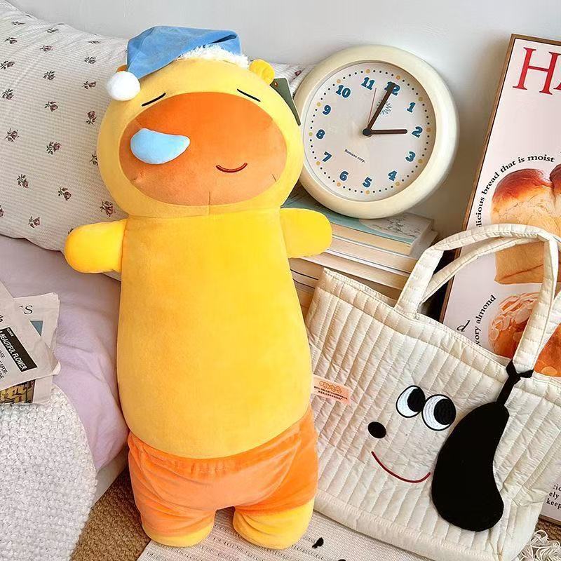 打呼水豚噜噜床上睡觉夹腿抱枕毛绒玩具公仔玩偶七夕礼物女生摆件