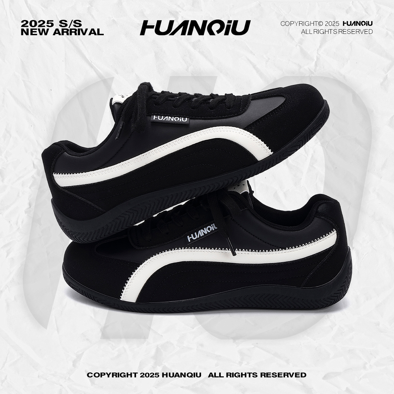 环球机能风百搭赛车鞋男2025夏季新款休闲潮鞋子男增高百搭德训鞋