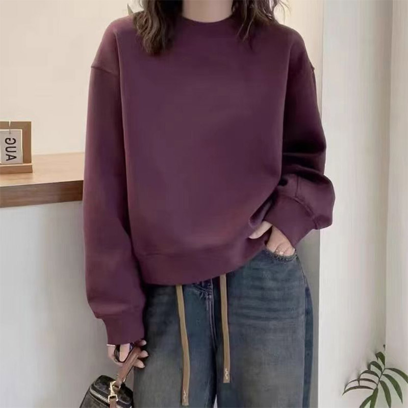 香朵儿韩版简约时尚百搭气质卫衣2025春秋季新款百搭通勤女装上衣