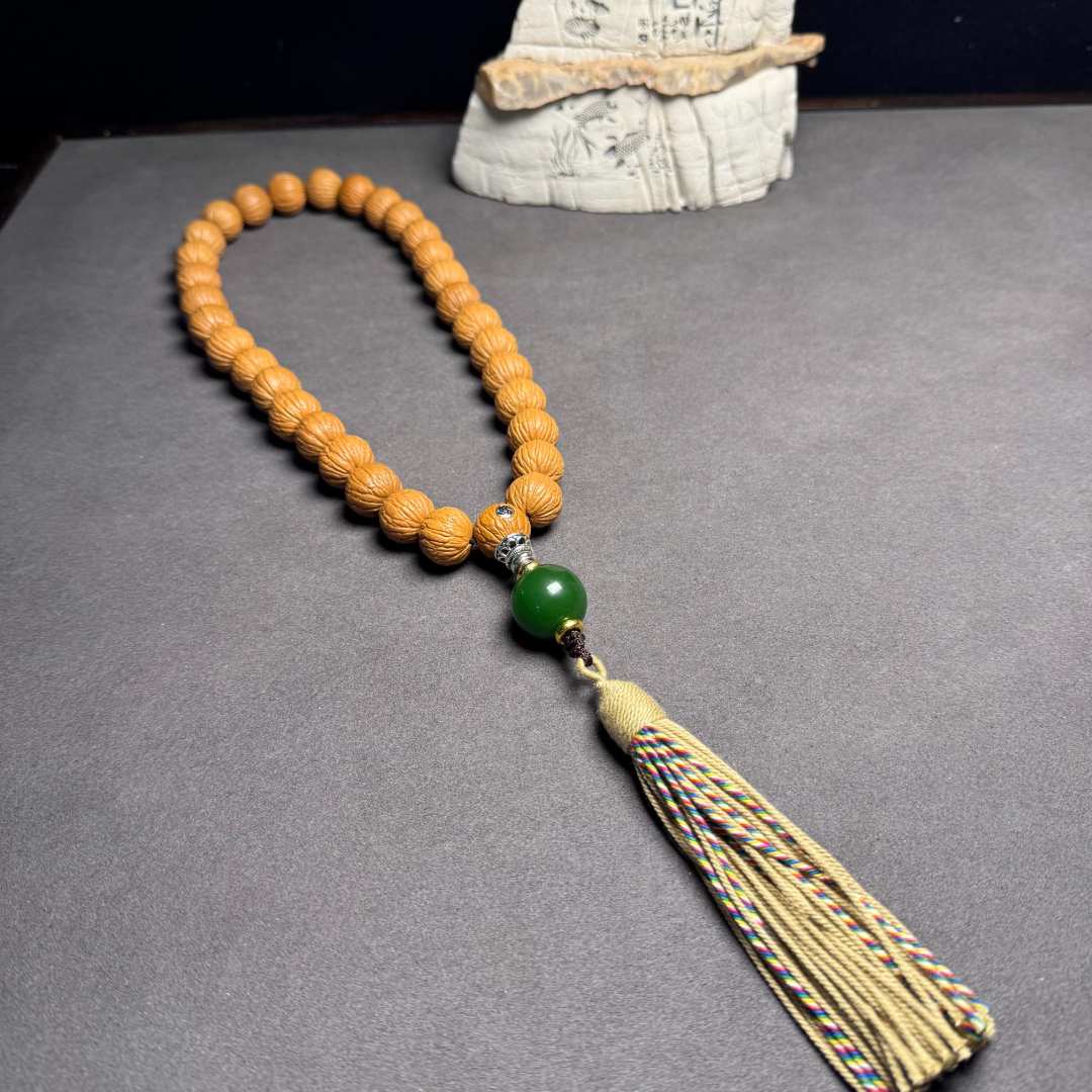 凤羽猴头手持33颗原皮原色文玩猴头手串高端货