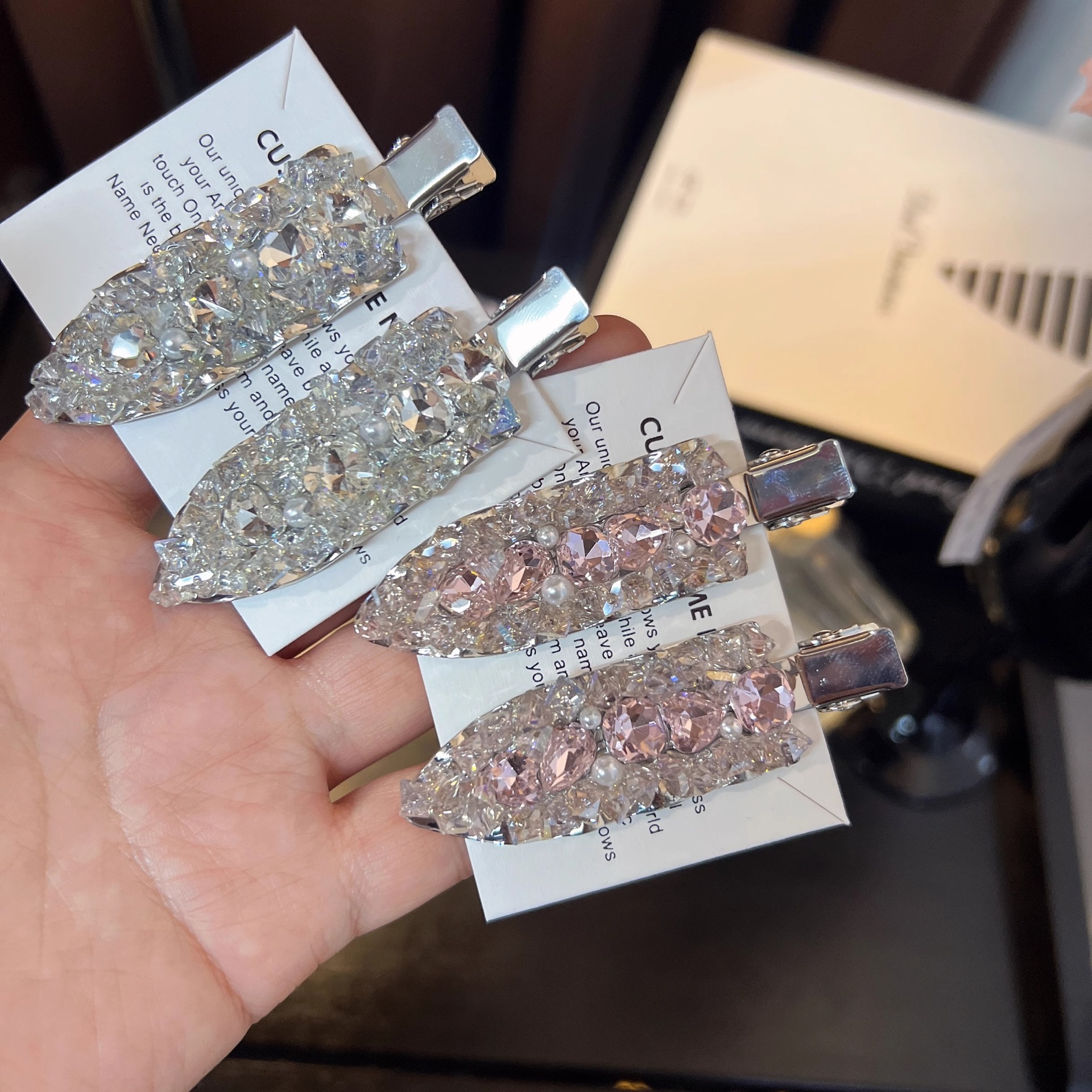 东大门新款小众洋气辣妹风满钻锆石精致无痕刘海夹边夹碎发夹发饰