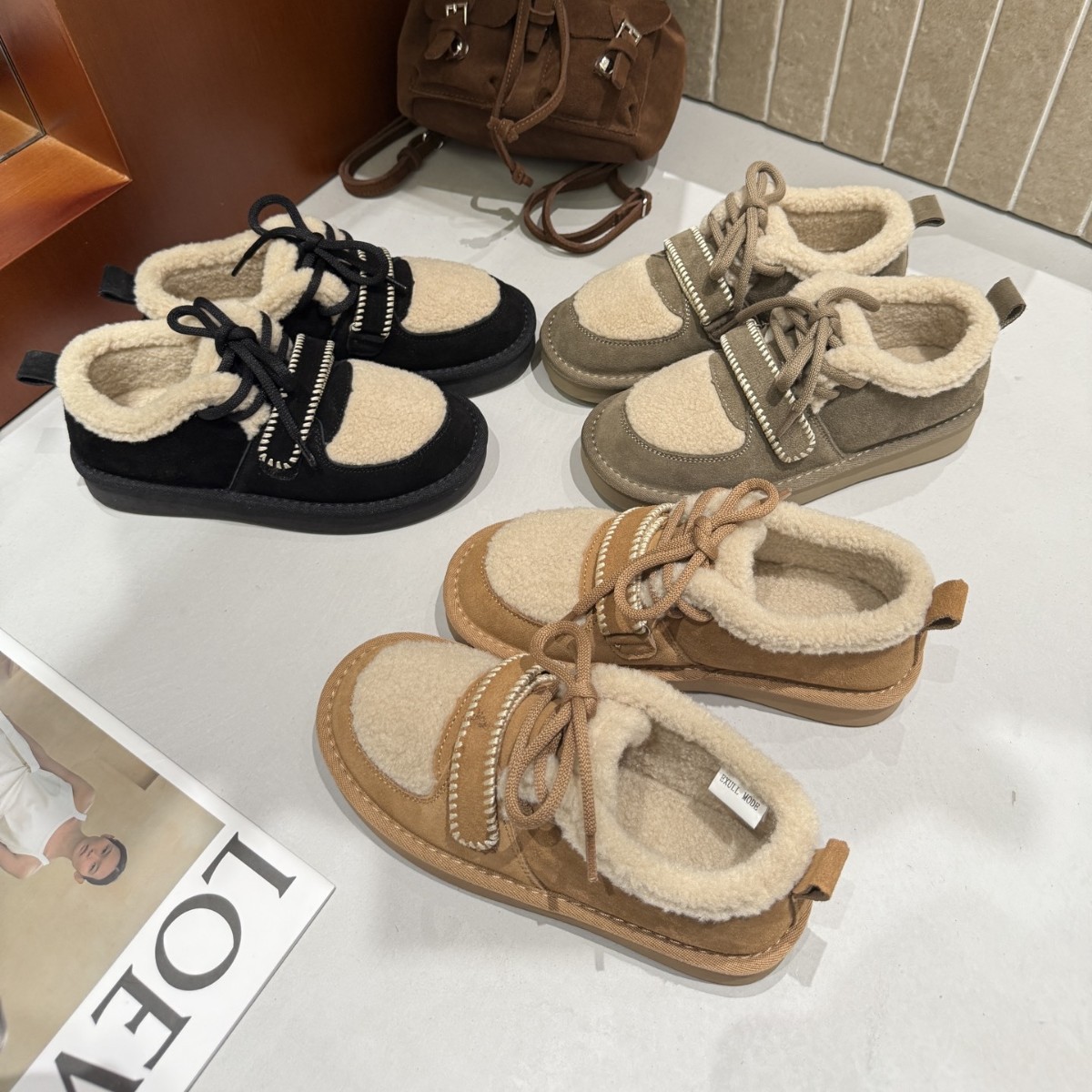 真皮厚底雪地靴女2025秋冬新款加绒毛毛外穿保暖防滑勃肯鞋棉鞋女