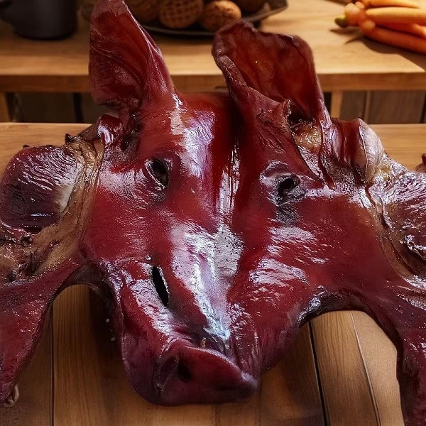 江西鄱阳特产柘港腊猪脸 烟熏腊猪脸 烟熏猪头肉 柴火烟熏（正只）