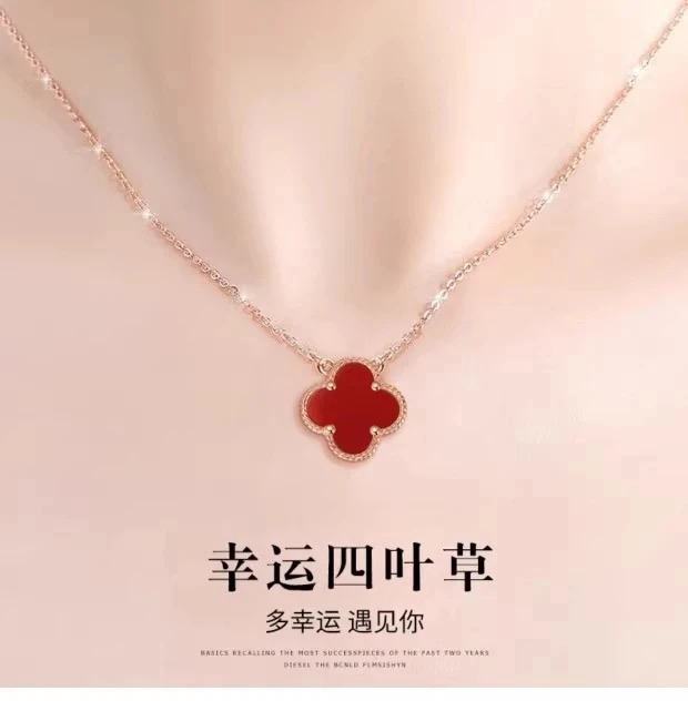 链子925银 幸运四叶草银项链女款轻奢锁骨链生日礼物情人节送女友