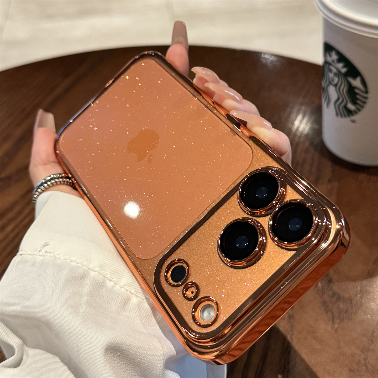 闪粉带镜头膜全包防摔超薄手机壳适用苹果17promax保护套iPhone17