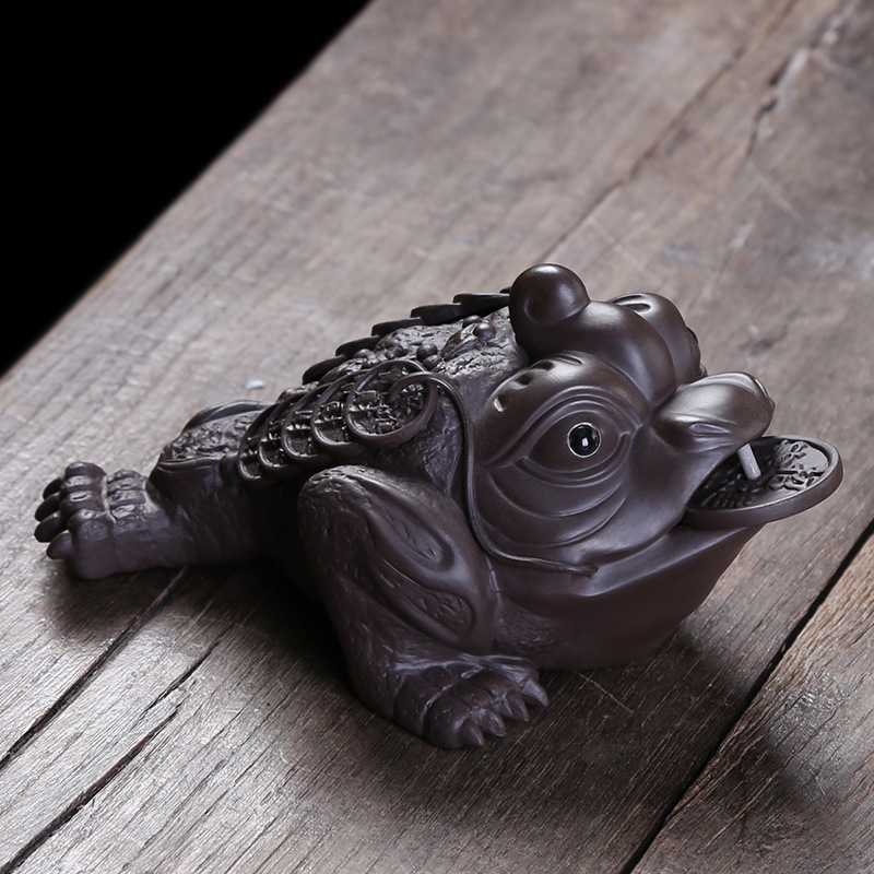 国潮主人杯紫砂金蟾茶宠装饰摆件家居三金蟾茶具配件茶具配件