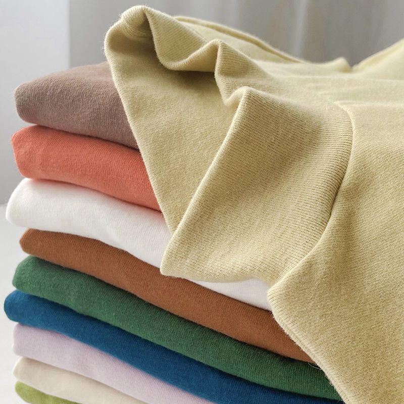 儿童纯棉磨毛中领打底衫男女童春秋打底套头半高领百搭纯色长袖T