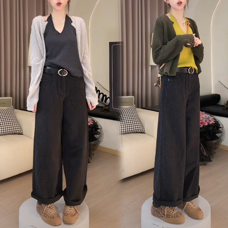 【绿豆沙】秋季新款韩系基础简约背心开衫两件套女2025百搭休闲套装