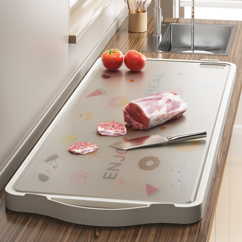 菜板家用抗菌防霉砧板双面粘板厨房专用不锈钢切菜板水果刀板案板