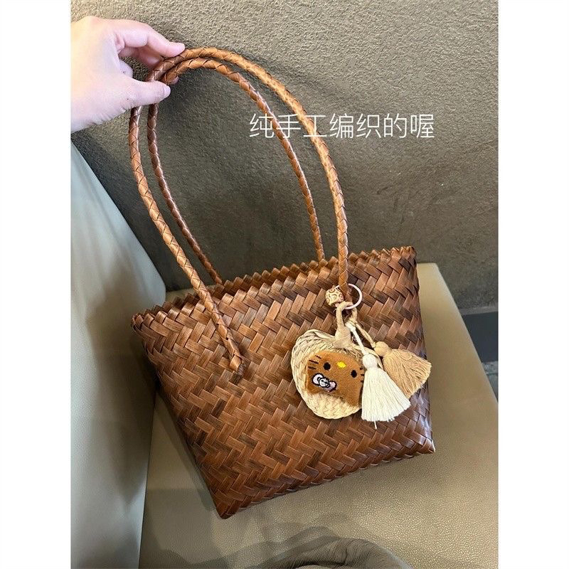 「Ohyoudo」松弛少女•菜篮编织包/ins感时尚单肩包百搭草编包